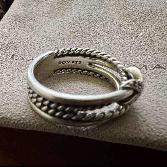 David Yurman X Crossover Band Ring Sterling Silver with Diamonds Size 6 - Picture 5 of 5